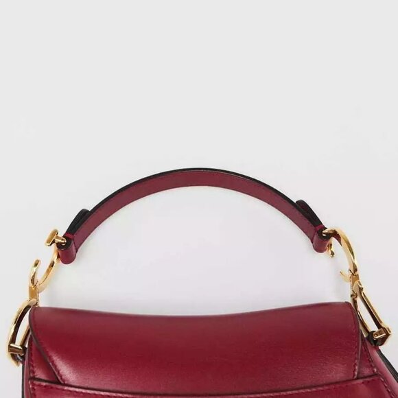 Christian Dior Red Smooth Leather Mini Saddle Bag - Picture 5 of 10